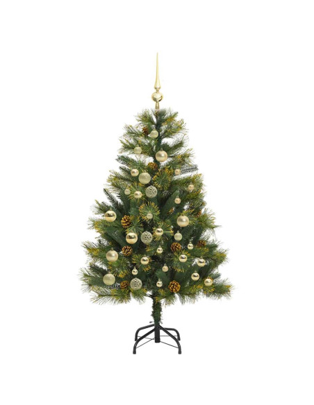 Albero di Natale artificiale pieghevole con coni Verde 120 cm