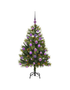 Albero di Natale artificiale pieghevole con coni Verde 120 cm