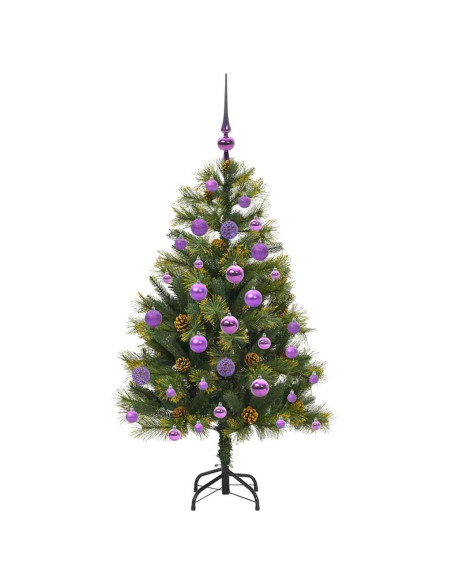 Albero di Natale artificiale pieghevole con coni Verde 120 cm
