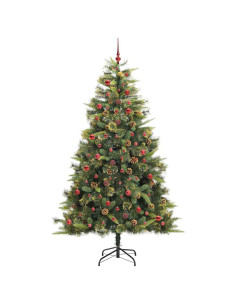 Albero di Natale artificiale pieghevole con coni Verde 240 cm