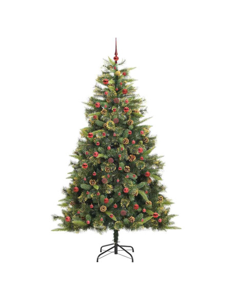 Albero di Natale artificiale pieghevole con coni Verde 240 cm