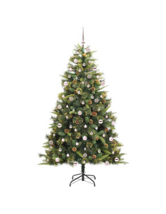 Albero di Natale artificiale pieghevole con coni Verde 240 cm