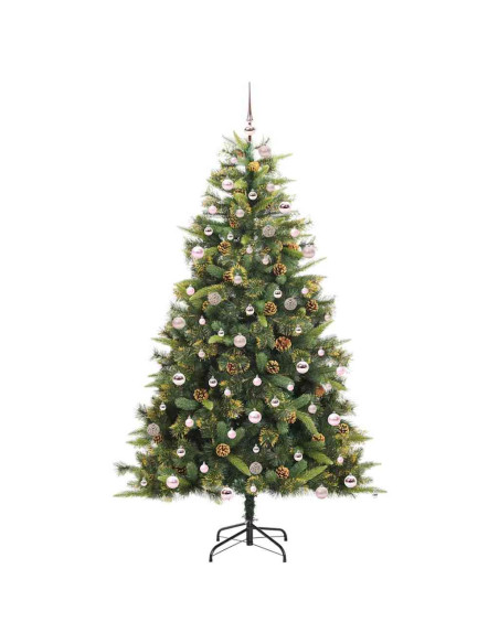 Albero di Natale artificiale pieghevole con coni Verde 240 cm