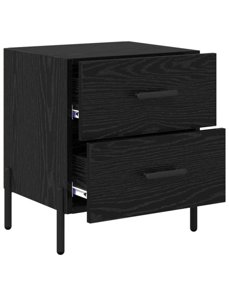 Armadio da Notte con cassetto Rovere nero 40 x 35 x 47,5 cm