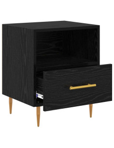 Comodino con cassetto Nero 40 x 35 x 47,5 cm Legno multistrato