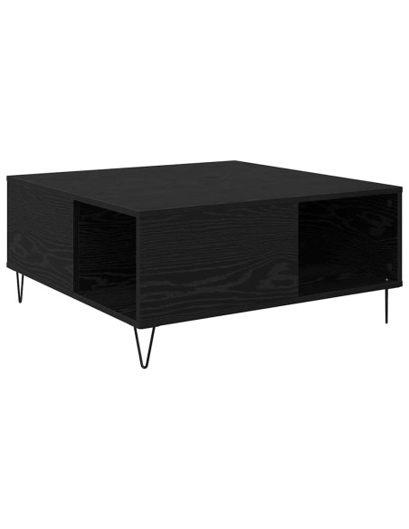 Tavolino da salotto Rovere nero 80 x 80 x 36.5 cm