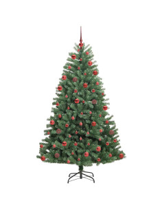 Albero di Natale Artificiale con Rami Pieghevoli Verde 180 cm