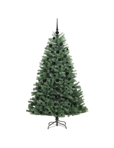 Albero di Natale Artificiale con Rami Pieghevoli Verde 180 cm