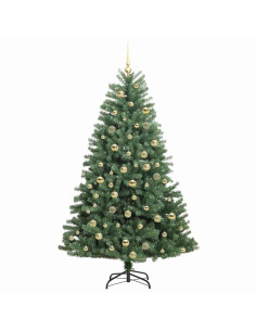 Albero di Natale Artificiale con Rami Pieghevoli Verde 180 cm
