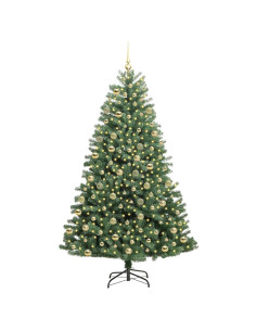 Albero di Natale Artificiale con Rami Pieghevoli Verde 210 cm