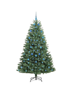 Albero di Natale Artificiale con Rami Pieghevoli Verde 210 cm