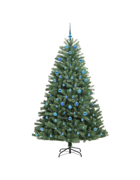 Albero di Natale Artificiale con Rami Pieghevoli Verde 210 cm
