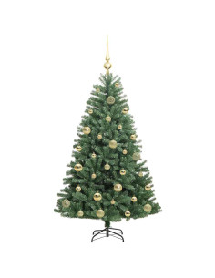 Albero di Natale Artificiale con Rami Pieghevoli Verde 120 cm