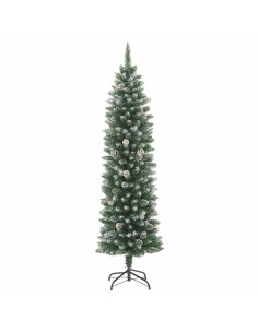 Albero di Natale Artificiale Sottile Verde e bianco 120 cm