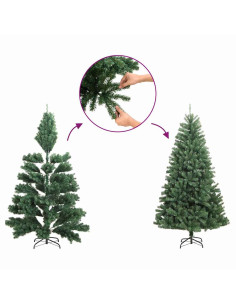 Albero di Natale artificiale con 300 LED Verde 180 cm