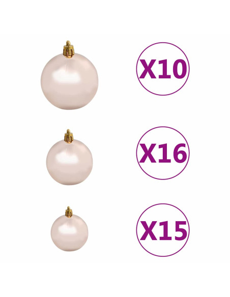 Albero di Natale artificiale preilluminato con set di palline