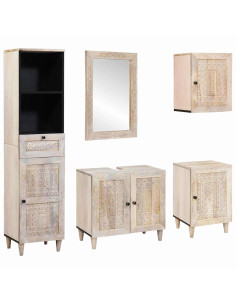 Set di mobili per il bagno 5 pcs Bianco 38 x 33 x 160 cm 2