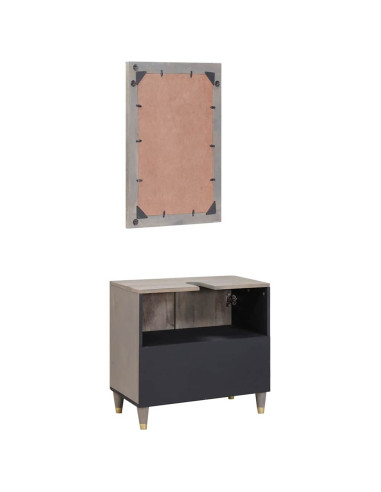 Set di mobili per il bagno 2 pcs Grigio 62 x 33 x 58 cm