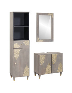 Set di mobili per il bagno 3 pcs Grigio 62 x 33 x 58 cm 2