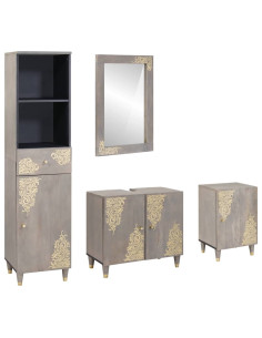 Set di mobili per il bagno 4 pcs Grigio 62 x 33 x 58 cm 2