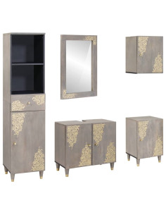 Set di mobili per il bagno 5 pcs Grigio 62 x 33 x 58 cm 2