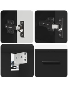 Set di mobili per il bagno 2 pcs Nero 76.5 x 35 x 64 cm 2