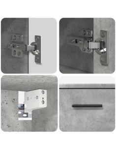 Set di mobili per il bagno con cassetto 2 pcs Grigio cemento 2