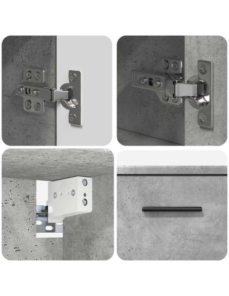 Set di mobili per il bagno con cassetto 2 pcs Grigio cemento