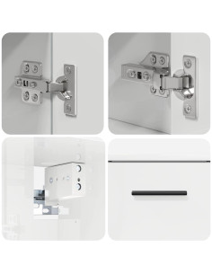 Set di mobili per il bagno con cassetto 2 pcs Bianco lucido 2