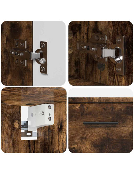 Set di mobili per il bagno 2 pcs Rovere fumo 76.5 x 35 x 64 cm