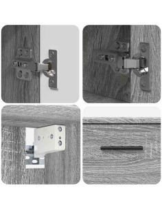 Set di mobili per il bagno con cassetto 2 pcs Grigio sonoma 2