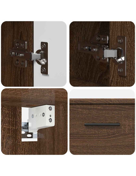 Set di mobili per il bagno con cassetto 2 pcs Rovere marrone