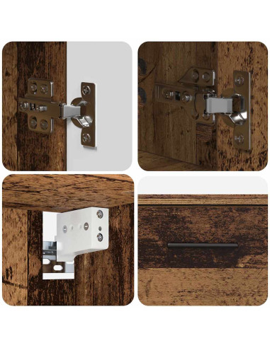 Set di mobili per il bagno con cassetto 2 pcs Legno vecchio