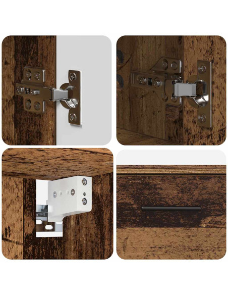 Set di mobili per il bagno con cassetto 2 pcs Legno vecchio