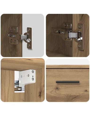Set di mobili per il bagno con porta 2 pcs rovere artigianale