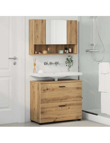 Set di mobili per il bagno con porta 2 pcs rovere artigianale