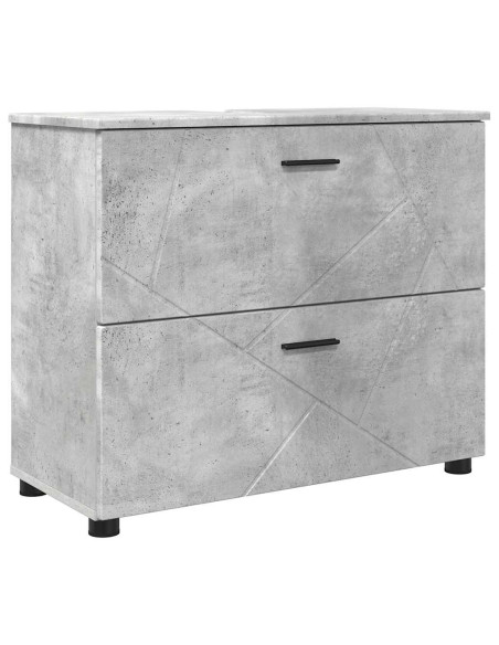 Set di mobili per il bagno con cassetto 4 pcs Grigio cemento