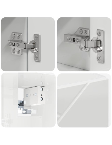 Set di mobili per il bagno 4 pcs Bianco lucido 30 x 35 x 192 cm