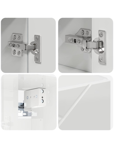 Set di mobili per il bagno 4 pcs Bianco lucido 30 x 35 x 192 cm