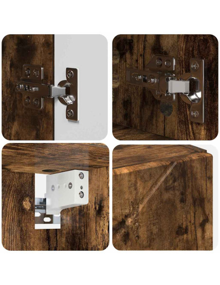 Set di mobili per il bagno 4 pcs Rovere fumo 30 x 35 x 192 cm