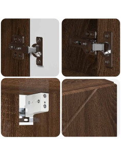 Set di mobili per il bagno con cassetto 4 pcs Rovere marrone 2