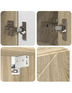 Set di mobili per il bagno 4 pcs rovere sonoma 30 x 35 x 192 cm 2