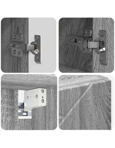 Set di mobili per il bagno 4 pcs Grigio sonoma 30 x 35 x 192 cm