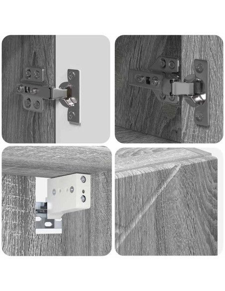 Set di mobili per il bagno 4 pcs Grigio sonoma 30 x 35 x 192 cm