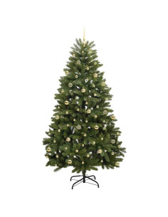 Albero di Natale artificiale 240 cm 300 LED Bianco caldo Verde