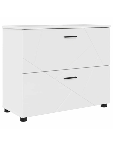 Set di mobili per il bagno con cassetto 5 pcs Bianco Lucido
