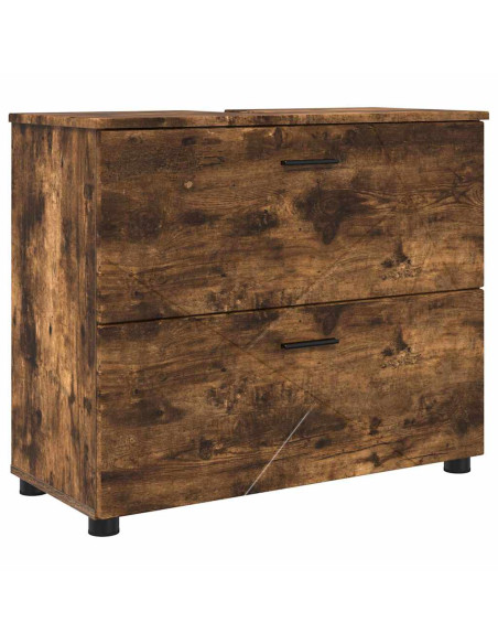 Set di mobili per il bagno 5 pz Rovere fumé 35 x 30 x 192 cm
