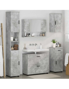 Set di mobili per il bagno con cassetto 5 pcs Grigio cemento 2