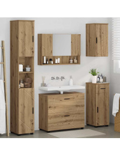 Set di mobili per il bagno 5 pz Rovere artigianale 2