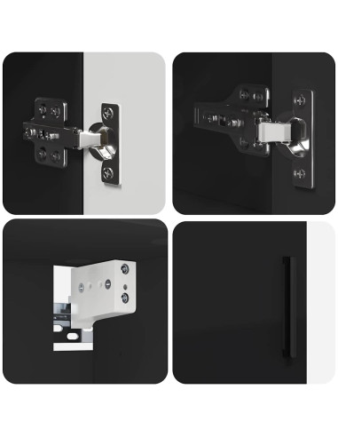 Set di mobili per il bagno 4 pcs Nero 30 x 35 x 192 cm